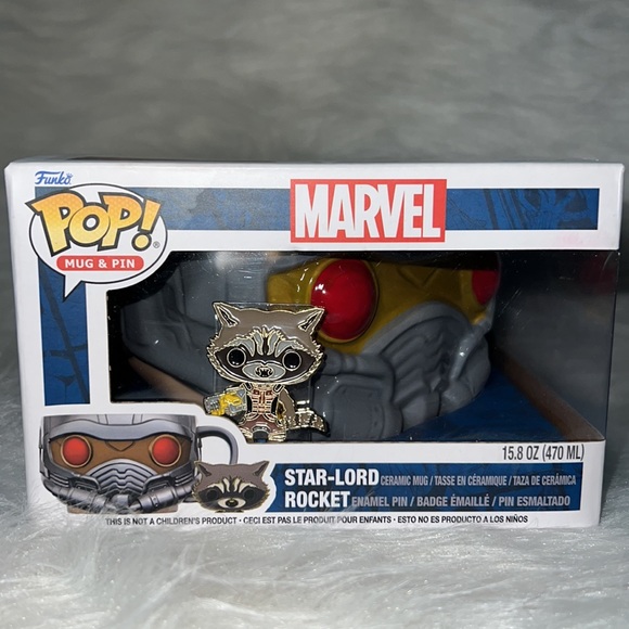 POP! Mug&Pin: Marvel- Star-Lord w/
Rocket Racoon. NWT - Picture 1 of 10